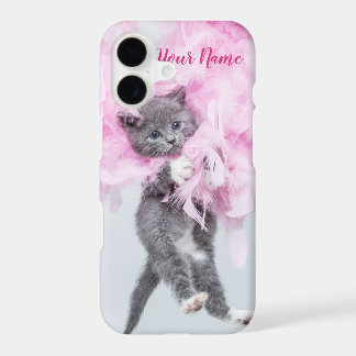 Chat mignon panache rose