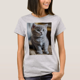 Chat mignon T-shirt fille imprimé, Amoureux des ch