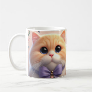 Chat mignonne avec Mug de croupe pourpre