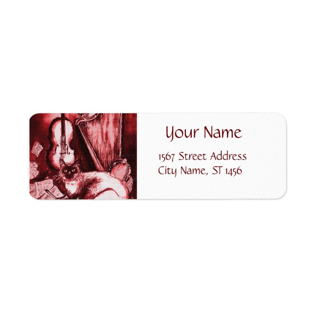 CHAT MUSICAL AVEC OWL, Rouge, Blanc (Devant)