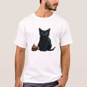 Chat Mystérieux dans un T-Shirt Oversize de Forêt 