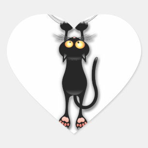 Chat noir amusant faisant tomber les stickers