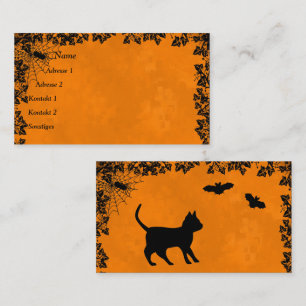 Chat noir avec chauve-souris et Carte de visite d'