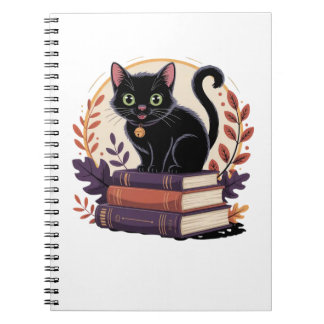 Chat Noir Bibliophile – Cahier pour Enfants