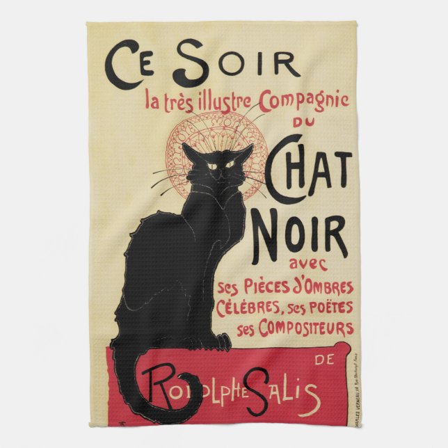 Chat Noir~Black Cat Kitchen Towel (Vertical)