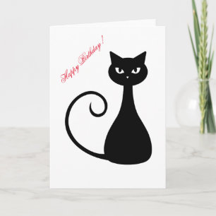 Chat noir Bonne carte d'anniversaire
