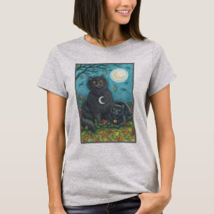 CHAT NOIR BOUBO & PYEWACKET HALLOWEEN T-SHIRT Grey