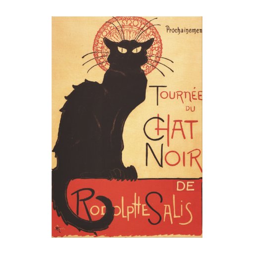 Chat Noir Cabaret Troupe Black Cat Promo Poster Gallery Wrapped Canvas