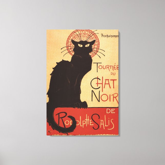 Chat Noir Cabaret Troupe Black Cat Promo Poster Canvas Print (Front)