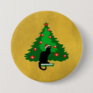 Chat Noir Christmas 3 Inch Round Button