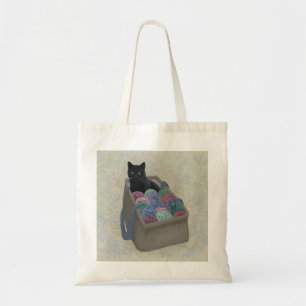 Chat noir dans le Sac fourre-tout sac en fil