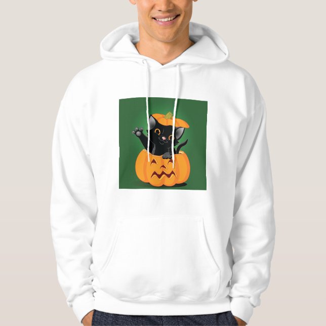 Chat Noir Dans Un Sweat - shirt à capuche Homme Ci (Devant)