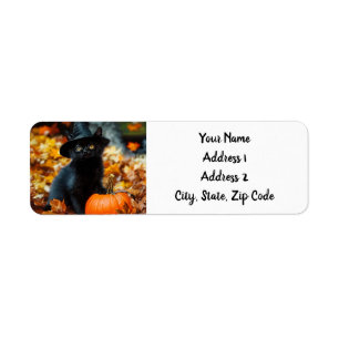 Chat noir d'Halloween et Citrouille