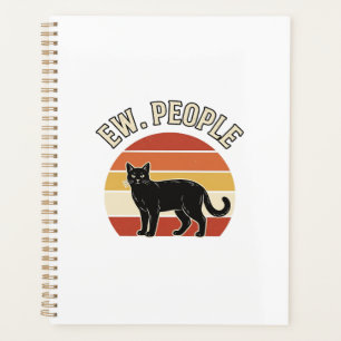 Chat Noir Drôle Ew Personnes Design Rétro Vintage_