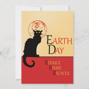 Chat Noir Earth Day Invitation