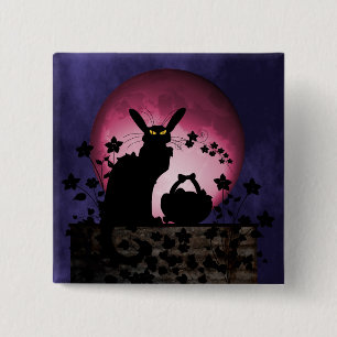 Chat Noir Easter 2 Inch Square Button