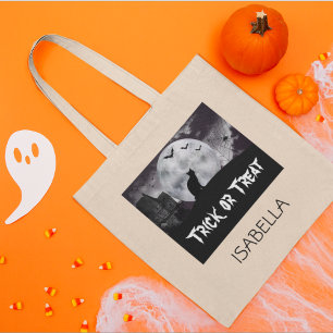 Chat noir Éffrayant Halloween Trick ou Sac fourre-