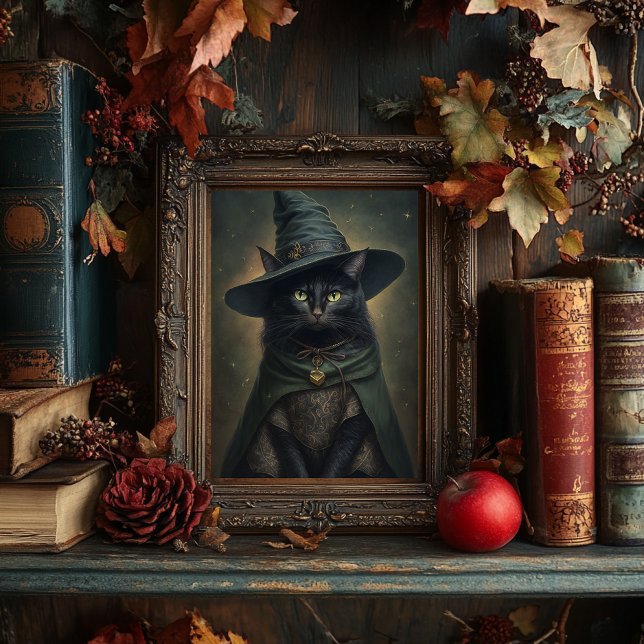 Chat noir en cuisine - Poster Halloween de style V (Créateur téléchargé)