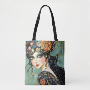 Chat noir et beau Sac fourre-tout de femme