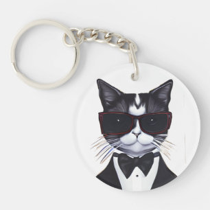 Chat noir et blanc dans une Cravate Tuxedo et Bow