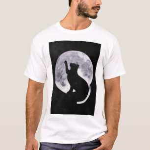 Chat noir et T-shirt de la lune