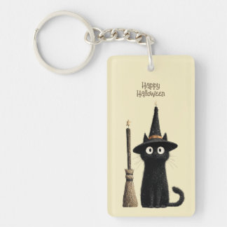 Chat noir fantaisiste Joyeux Halloween