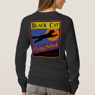 Chat noir Flying School Rétro Halloween T-shirt