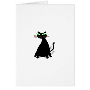 Chat noir gras aux yeux verts