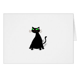 Chat noir gras aux yeux verts