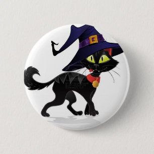 Chat noir Halloween 2 Inch Round Button