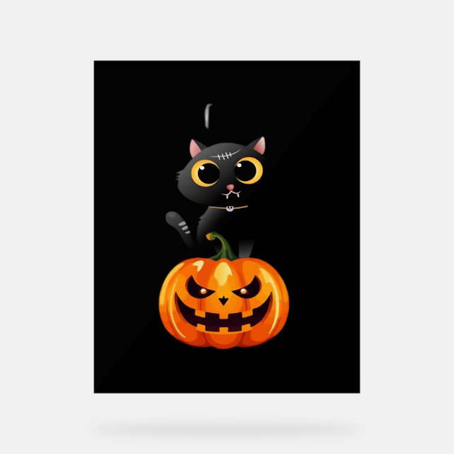 Chat noir Halloween Design - Art Citrouille Éffray (Recto)