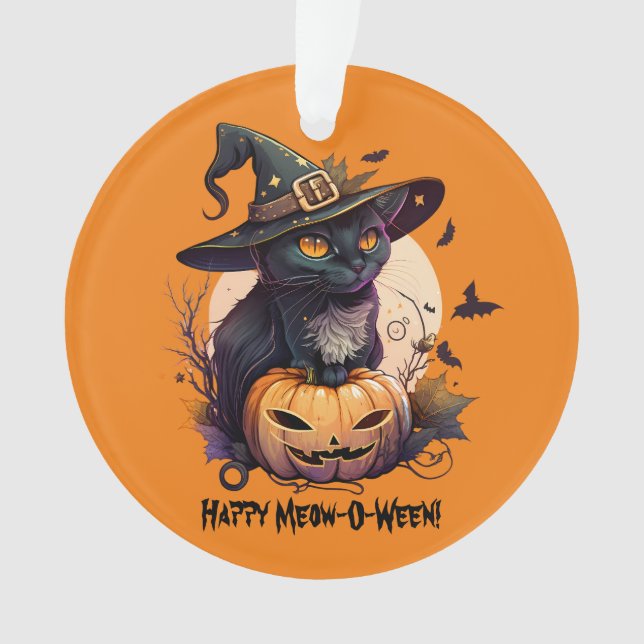Chat noir "Happy Meow-O-Ween" et Jack-o-Lantern (devant)