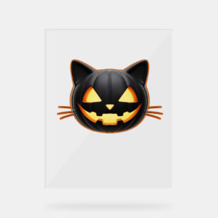 Chat noir Jack o'Lantern Emoji T-shirt classique