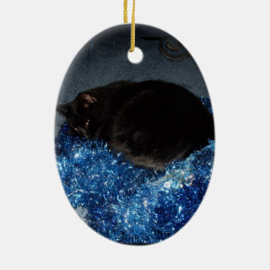 CHAT NOIR, JEUNE ORNEMENT DE NOËL