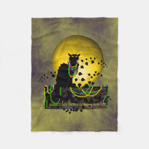 Chat Noir Mardi Gras Fleece Blanket