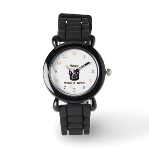 Chat noir Meow-A-Ween Enfants Montre Parties scint