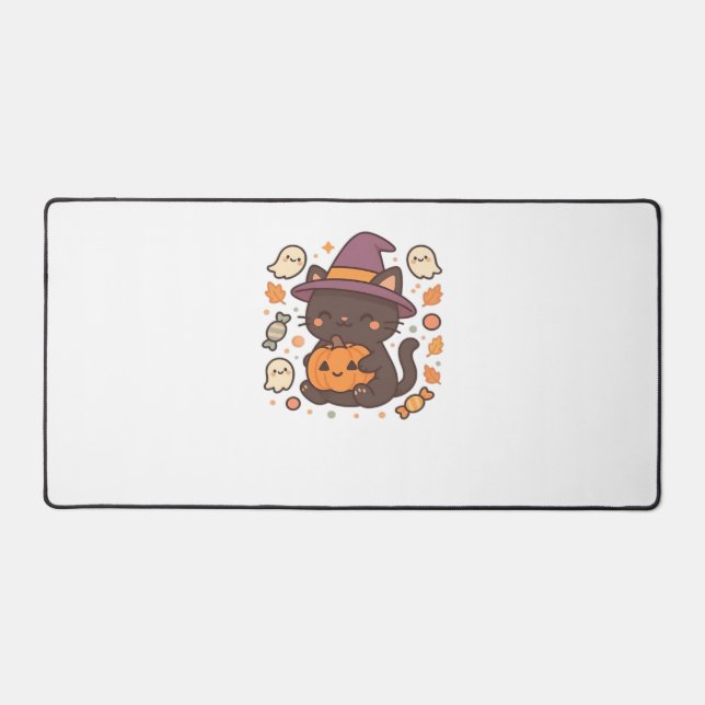 Chat noir mignon avec Casquette sorcier - Kawaii H (Recto)
