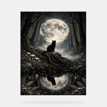 Chat Noir Mystique sous la Forêt de la Pleine Lune