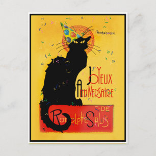 Chat Noir New Years Holiday Postcard