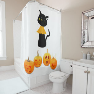 Chat noir pour rideau de douche Halloween