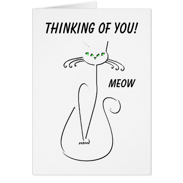 Chat noir Slinky Texte personnalisé Yeux verts Vid (Devant)