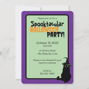 Chat noir Spooktacular Halloween Party Invitation