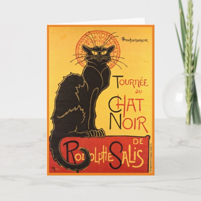 Chat Noir Steinlen Belle Epoque Vintage Art Card (Front)