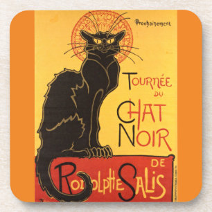 Chat Noir Steinlen Belle Epoque Vintage Art Coaster