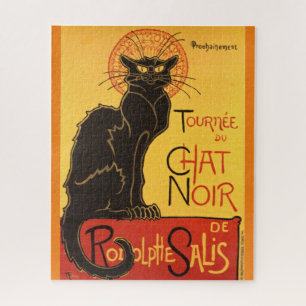 Chat Noir Steinlen Belle Epoque Vintage Art Jigsaw Puzzle