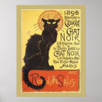 Chat Noir Steinlen Belle Epoque Vintage Art
