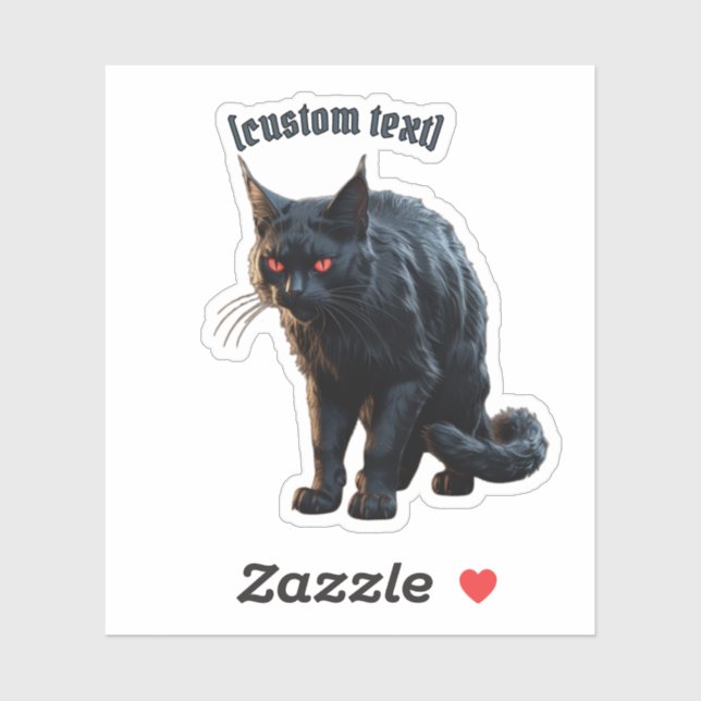 Chat Noir - Sticker Texte et Vinyle Coupé Personna (Feuille)