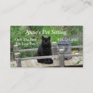 Chat noir sur des cartes de visite de pont