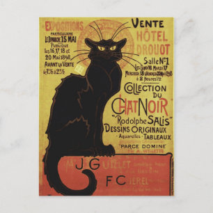 Chat Noir, Vente Hôtel Drouot Steinlen Fine Art Postcard