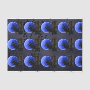 Chat Noir with Single Red Rose Tissue Paper